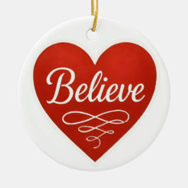 Ornamento De Cerâmica Believe Heart