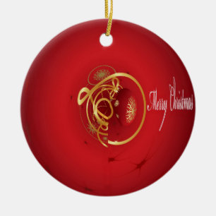 Ornamento De Cerâmica Beliscos de Natal Vermelho têm um belo dia