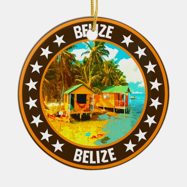 Ornamento De Cerâmica Belize (Frente)