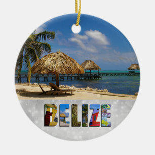 Ornamento De Cerâmica Belize San Pedro Beach Ambergris Caye Christmas