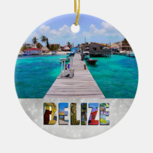 Ornamento De Cerâmica Belize San Pedro Beach Ambergris Caye Christmas