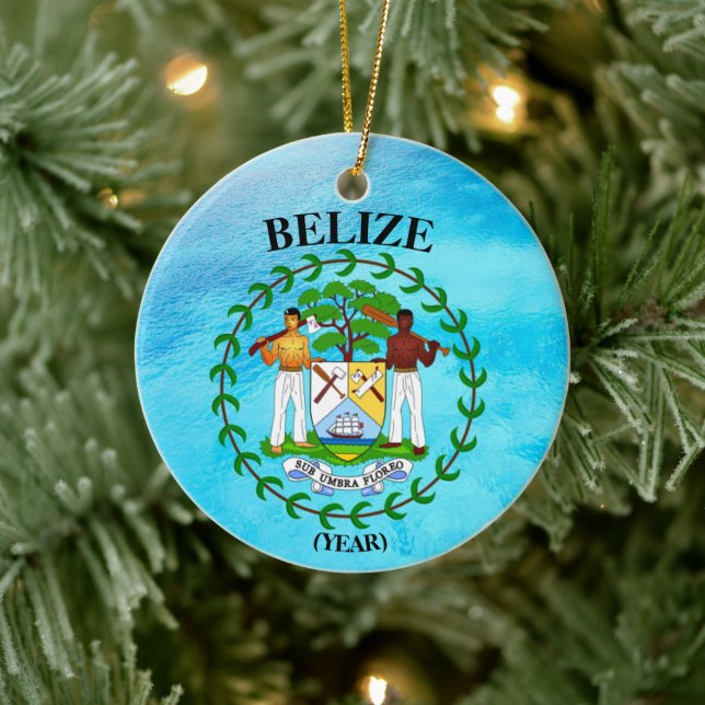 Ornamento De Cerâmica Belize Vacation Christmas Ceramic Ornament (Árvore)
