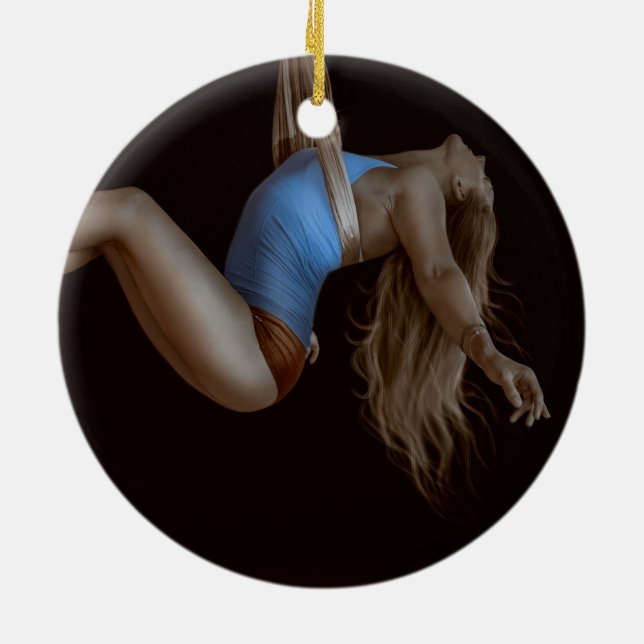 Ornamento De Cerâmica Belo Desenhador De Seda Aérea Suspenso (Traseira)