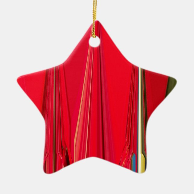 Ornamento De Cerâmica Belo Design vermelho (Frente)