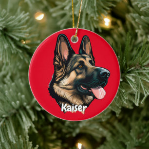 Ornamento De Cerâmica Belo German shepherd