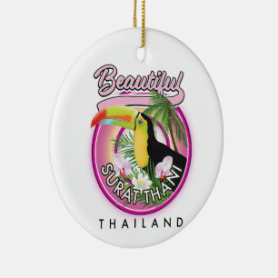 Ornamento De Cerâmica Belo logotipo de Surat Thani Tailândia