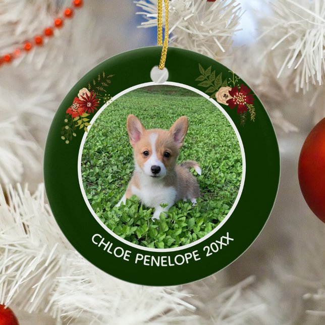 Ornamento De Cerâmica Belo Natal de Pet Fotografia Personalizada (Criador carregado)