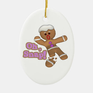 Ornamento De Cerâmica belo oh, snap biscoito de gengibre