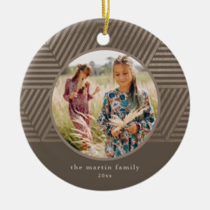 Ornamento De Cerâmica Belo Taupe - Foto do Padrão Geométrico