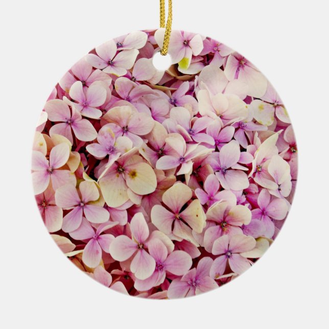 Ornamento De Cerâmica Belos Flores de Hydrangea (Frente)