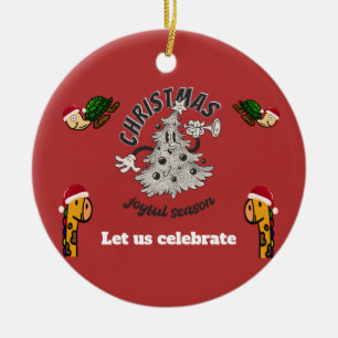 Ornamento De Cerâmica Bem-vindos, retro do tempo de natal