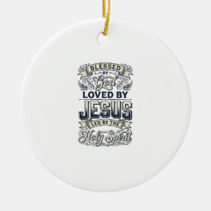 Ornamento De Cerâmica Bênção de Deus Jesus Espírito Santo Camisa Vintage