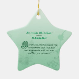Ornamento De Cerâmica Bênção de Felicitações de Casamento Irlandês