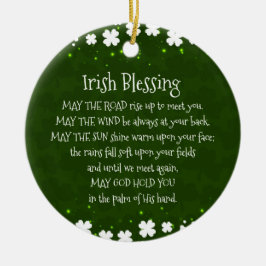 Ornamento De Cerâmica Bênção irlandesa, que a estrada se erguesse para t