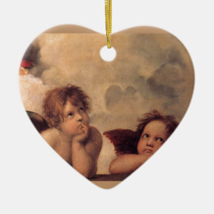 Ornamento De Cerâmica bênção velha da pintura do vintage de Raphael da