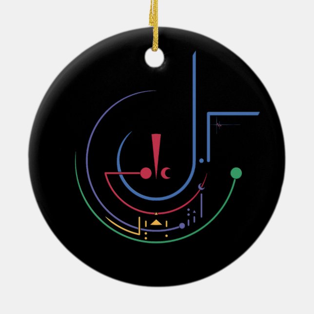 Ornamento De Cerâmica Bênçãos Anuais (meia-noite) (Traseira)