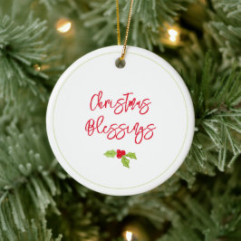 Ornamento De Cerâmica Bênçãos de Natal Azevinho Festivo ANO Feriado Aleg