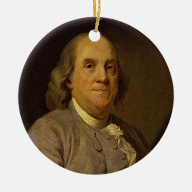 Ornamento De Cerâmica Benjamin Franklin por Joseph-Siffred Duplessis (Frente)