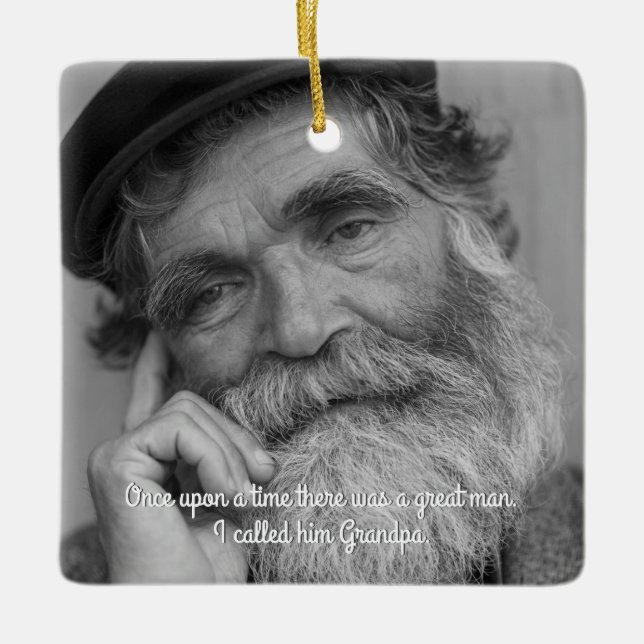 Ornamento De Cerâmica Bereavement Memorial Keepsaokfor Vovô (Frente)