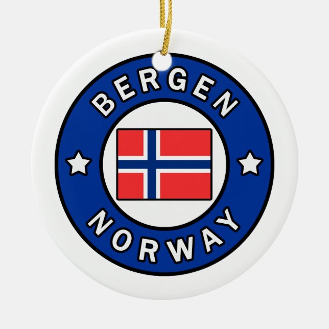 Ornamento De Cerâmica Bergen Noruega (Frente)