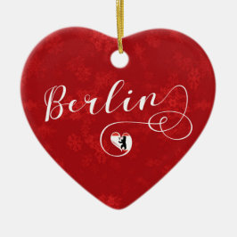Ornamento De Cerâmica Berlin Heart, Christmas Tree Ornament, Alemanha