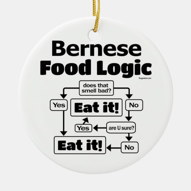 Ornamento De Cerâmica Bernese Comida Logic (Frente)