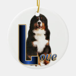 Ornamento De Cerâmica Bernese Mountain Dog Love
