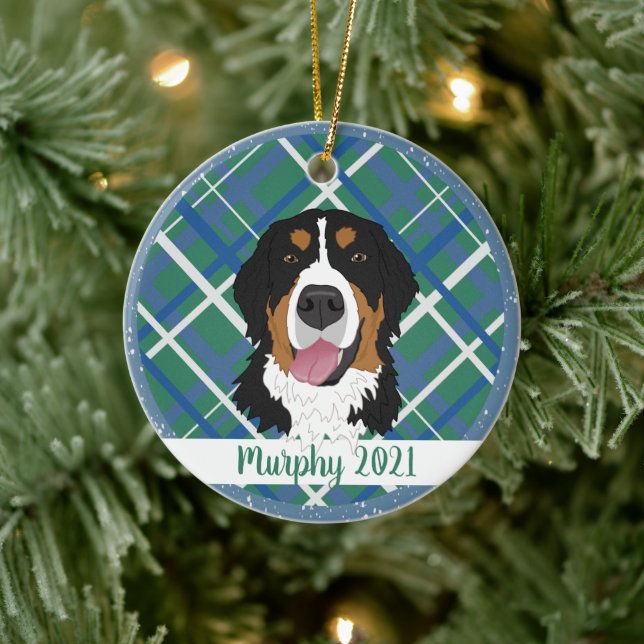 Ornamento De Cerâmica Bernese Mountain Dog Natal (Árvore)