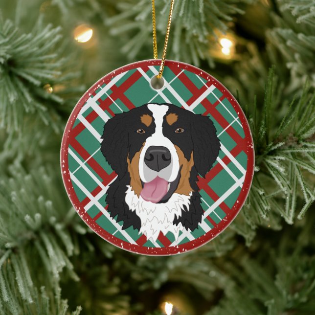 Ornamento De Cerâmica Bernese Mountain Dog Natal (Árvore)