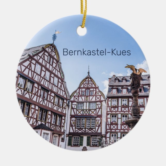 Ornamento De Cerâmica Bernkastel-Kues Facadas Históricas Alemanha Souven (Frente)