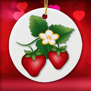 Ornamento De Cerâmica Berry Best Strawberry