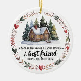 Ornamento De Cerâmica Best Friend Photo Christmas Tree Ornament