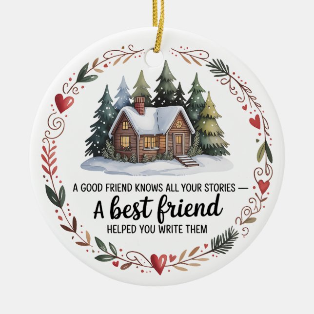 Ornamento De Cerâmica Best Friend Photo Christmas Tree Ornament (Frente)