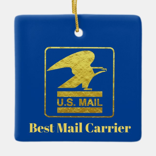 Ornamento De Cerâmica Best Mailman Christmas Ornament (Frente)