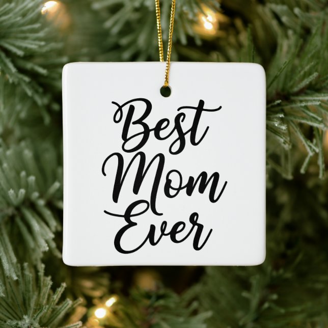 Ornamento De Cerâmica Best Mom Ever Custom Photo Christmas Keepsake  (Árvore)