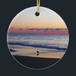 Ornamento De Cerâmica Bethany Beach Sunrise I<br><div class="desc">Algumas praias da Costa Leste são cheios de pessoas e edifícios e outras são cheios da natureza. Aqui está uma foto da praia do nascer do sol de uma praia tranquila em Delaware, Bethany Beach, durante a temporada fora em abril. Vejam a nossa loja para ver mais belas fotos do...</div>