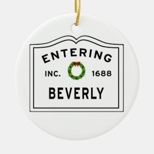 Ornamento De Cerâmica Beverly, MÃE Holiday Wreath Metal Ornament