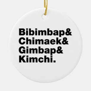 Ornamento De Cerâmica Bibimbap & Chimaek & Gimbap & Kimchi. Comidas core