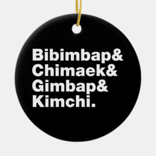 Ornamento De Cerâmica Bibimbap & Chimaek & Gimbap & Kimchi. Comidas core