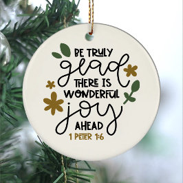 Ornamento De Cerâmica Bíblia Cristã Verse Seja Verdadeiramente Feliz 1Pe