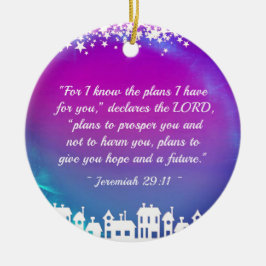Ornamento De Cerâmica Bíblia Verse Jeremiah 29:11 Aldeia de Natal