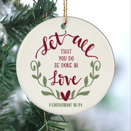 Ornamento De Cerâmica Bíblia Verso Deixe Tudo Que Você Faz 1 Corintianos
