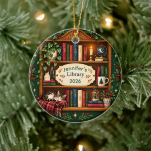 Ornamento De Cerâmica Biblioteca de Estante de Livros Aconchegante Perso
