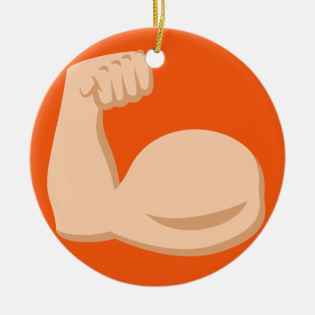 Ornamento De Cerâmica Biceps Emoji (Frente)