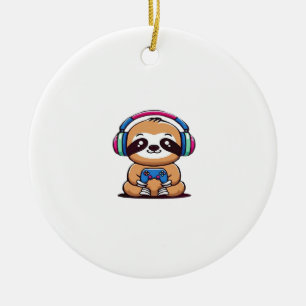Ornamento De Cerâmica Bicho Preguiça Gamer Kawaii � Animal Engraçado e F