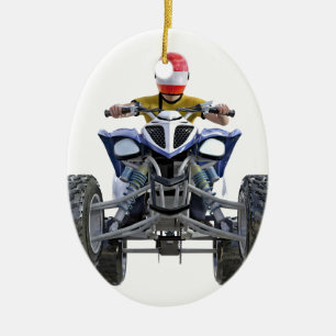 Ornamento De Cerâmica Bicicleta ATV do quadrilátero estalando um Wheeli