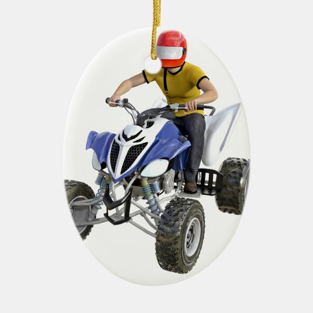 Ornamento De Cerâmica Bicicleta ATV do quadrilátero que vem à parte (Frente)
