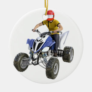 Ornamento De Cerâmica Bicicleta ATV do quadrilátero que vem à parte