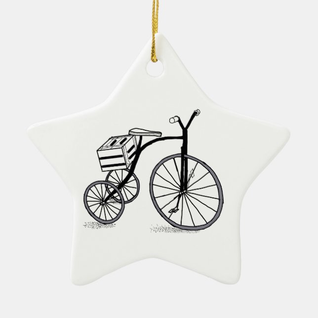 Ornamento De Cerâmica Bicicleta com 3 rodas (Frente)