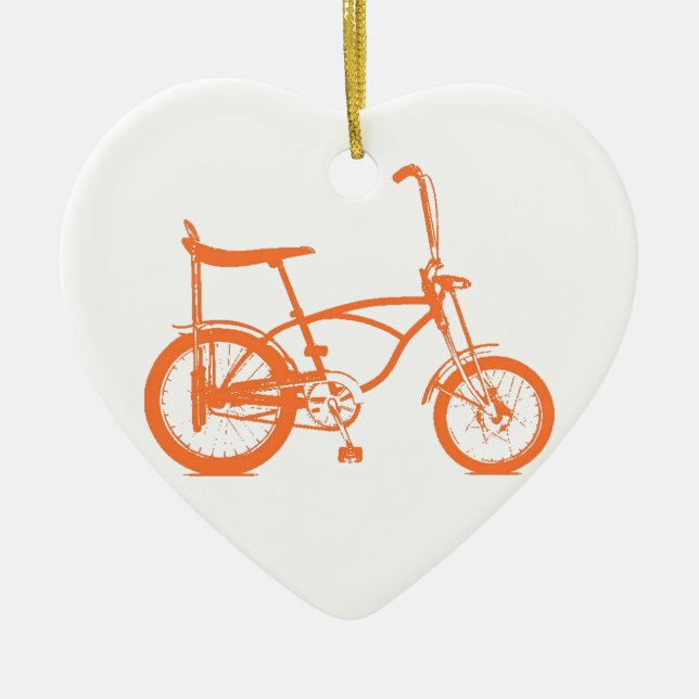 Ornamento De Cerâmica Bicicleta De Banana De Taxa Laranja Retro (Frente)